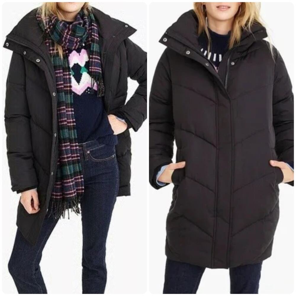 UNIVERSAL STANDARD FOR J.CREW Chevron Puffer Coat